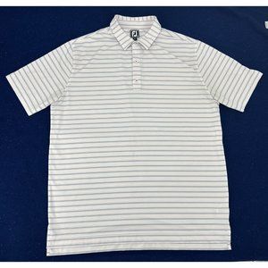FootJoy‎ Shirt Men's 2XL White Pink Stripes Golf Polo Mount Vernon Country Club